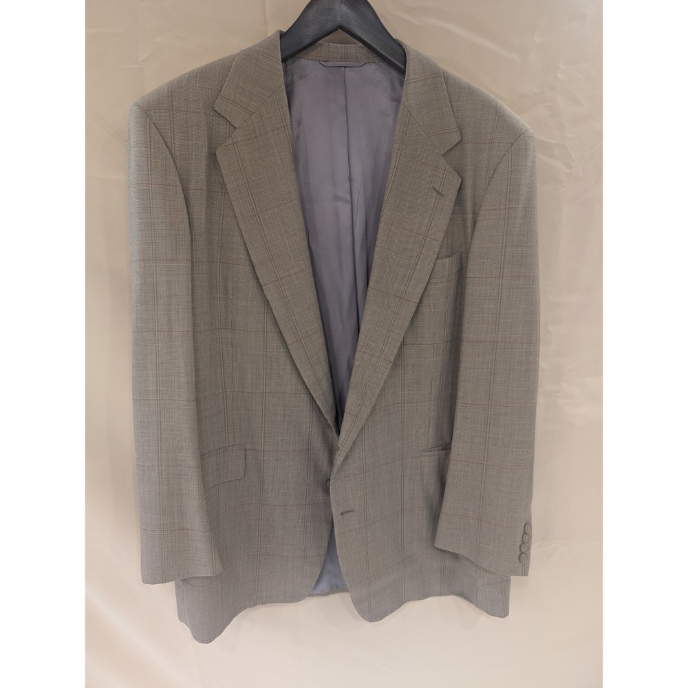Nick Hilton Collection‎ Mens Plaid Blazer Gray Mark Shale Sport Coat 48 L
